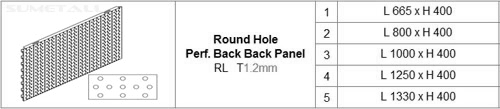 Round Hole Perforated Pegboard Back Panel for Shop Shelving (tegometall compatible)