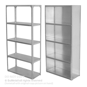 closed slotted angle rack with back panel and size panel